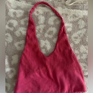 Anthropologie pink halter top